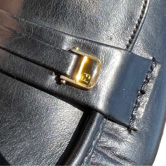 Mens Vintage Fendi Black Leather Loafers with 1” heel for added height Size 9.5 - Picture 4 of 12